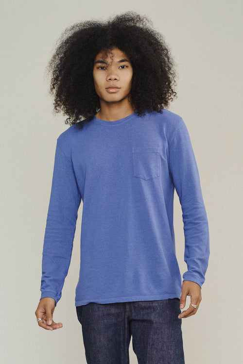 Baja Long Sleeve Pocket Tee | Jungmaven Hemp Clothing & Accessories / model_desc: Chaz is 6’2” wearing Large