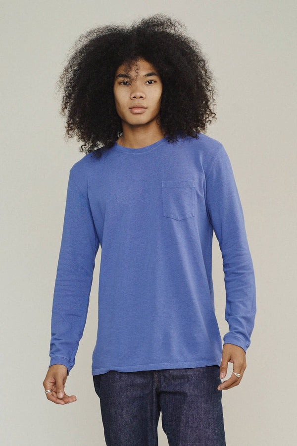 Baja Long Sleeve Pocket Tee | Jungmaven Hemp Clothing & Accessories / model_desc: Chaz is 6’2” wearing L