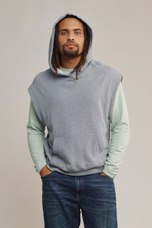 Heathered Balboa Hooded Sweatshirt | Jungmaven Hemp Clothing & Accessories / model_desc: Davon is 6’0” wearing M