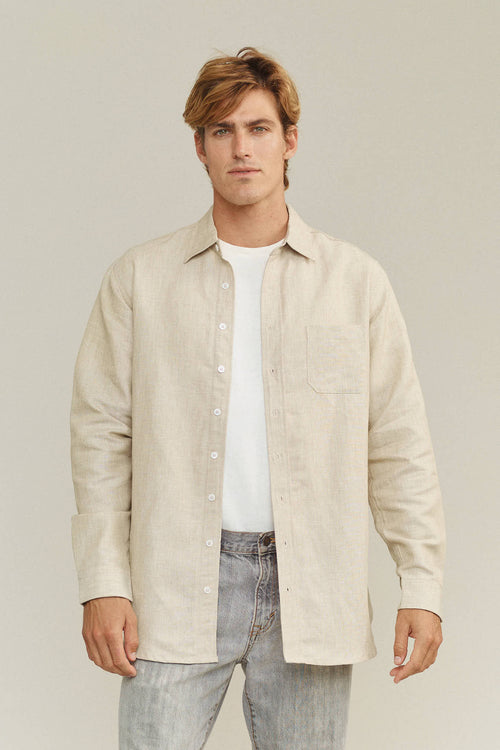 Hampton Shirt | Jungmaven Hemp Clothing & Accessories / model_desc: Louis is 6’0” wearing Large