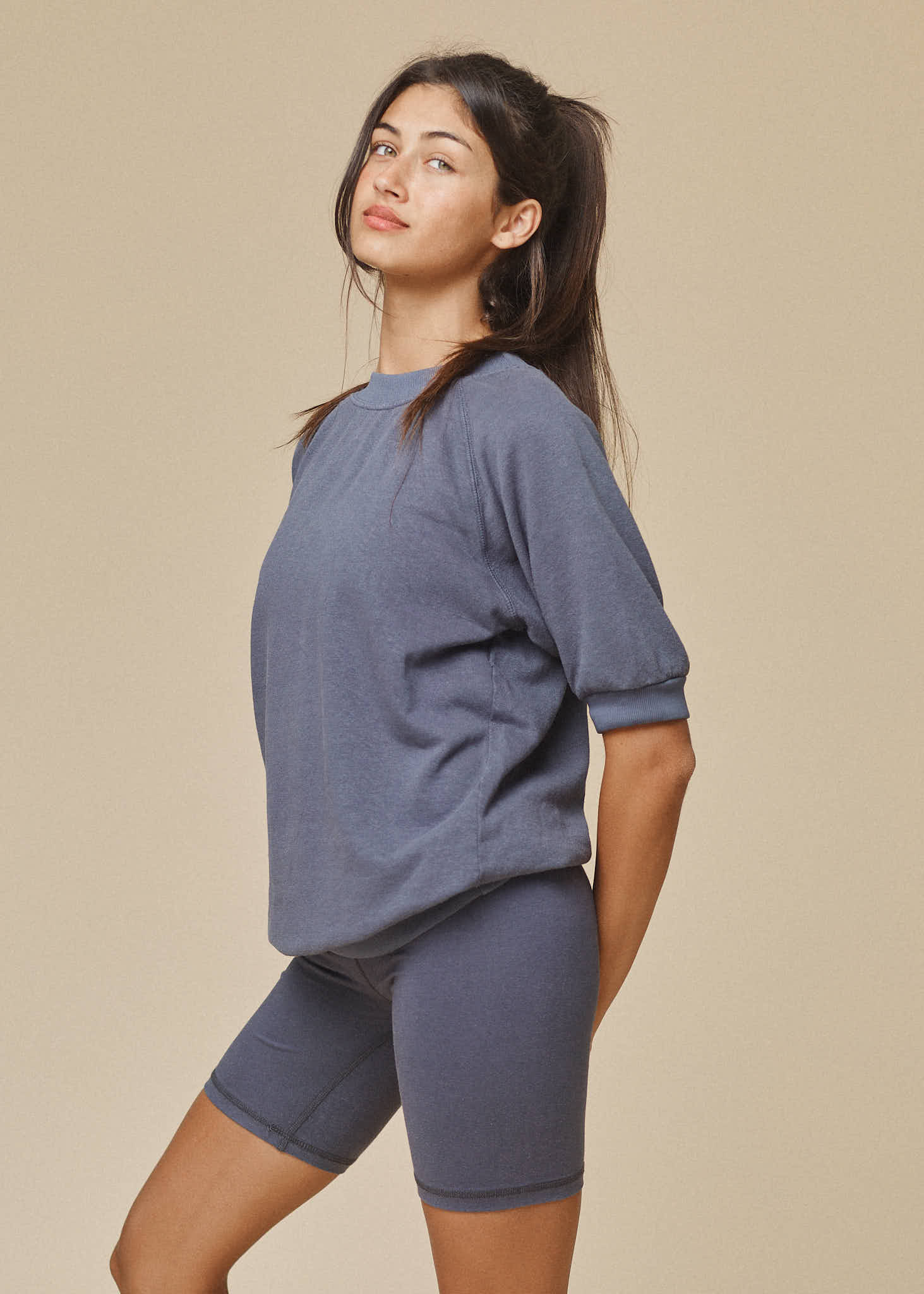 Short Sleeve Raglan Fleece Sweatshirt | Jungmaven Hemp Clothing & Accessories / Color: