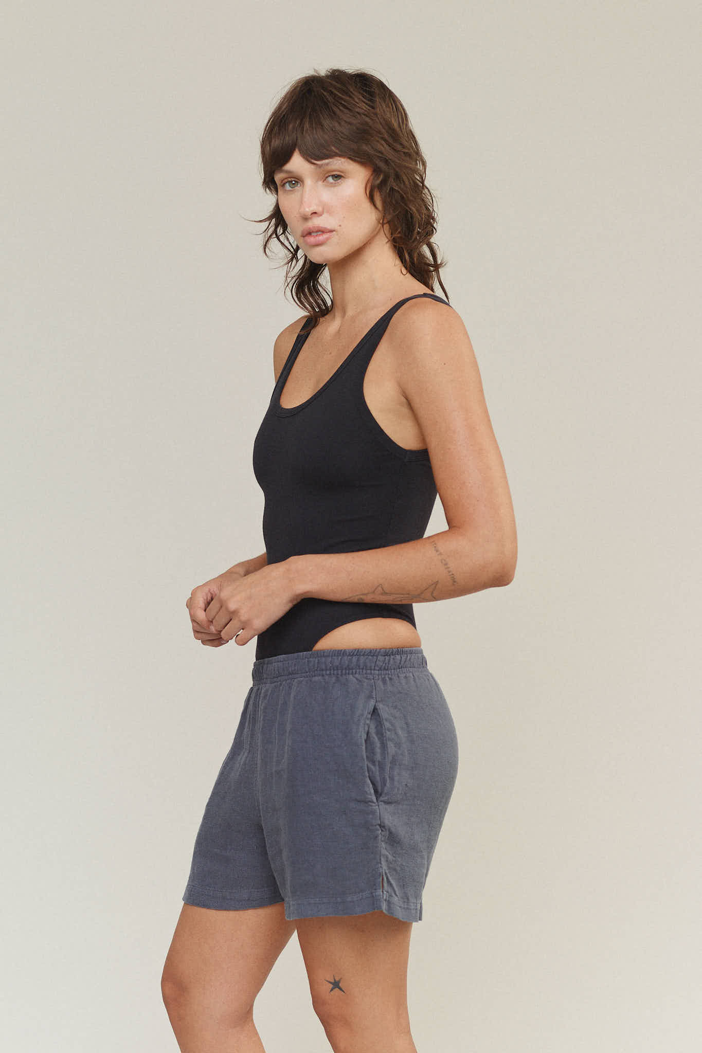 24ＳS FA Short Olive Cotton Hemp Satin 24SS FA Short Olive Cotton Hemp Satin