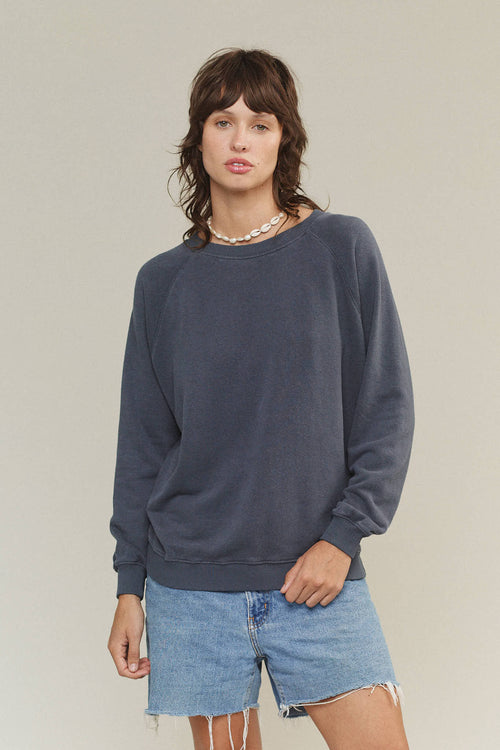 Bonfire Raglan Sweatshirt | Jungmaven Hemp Clothing & Accessories / model_desc: Tatchi is 5'9” wearing Size S