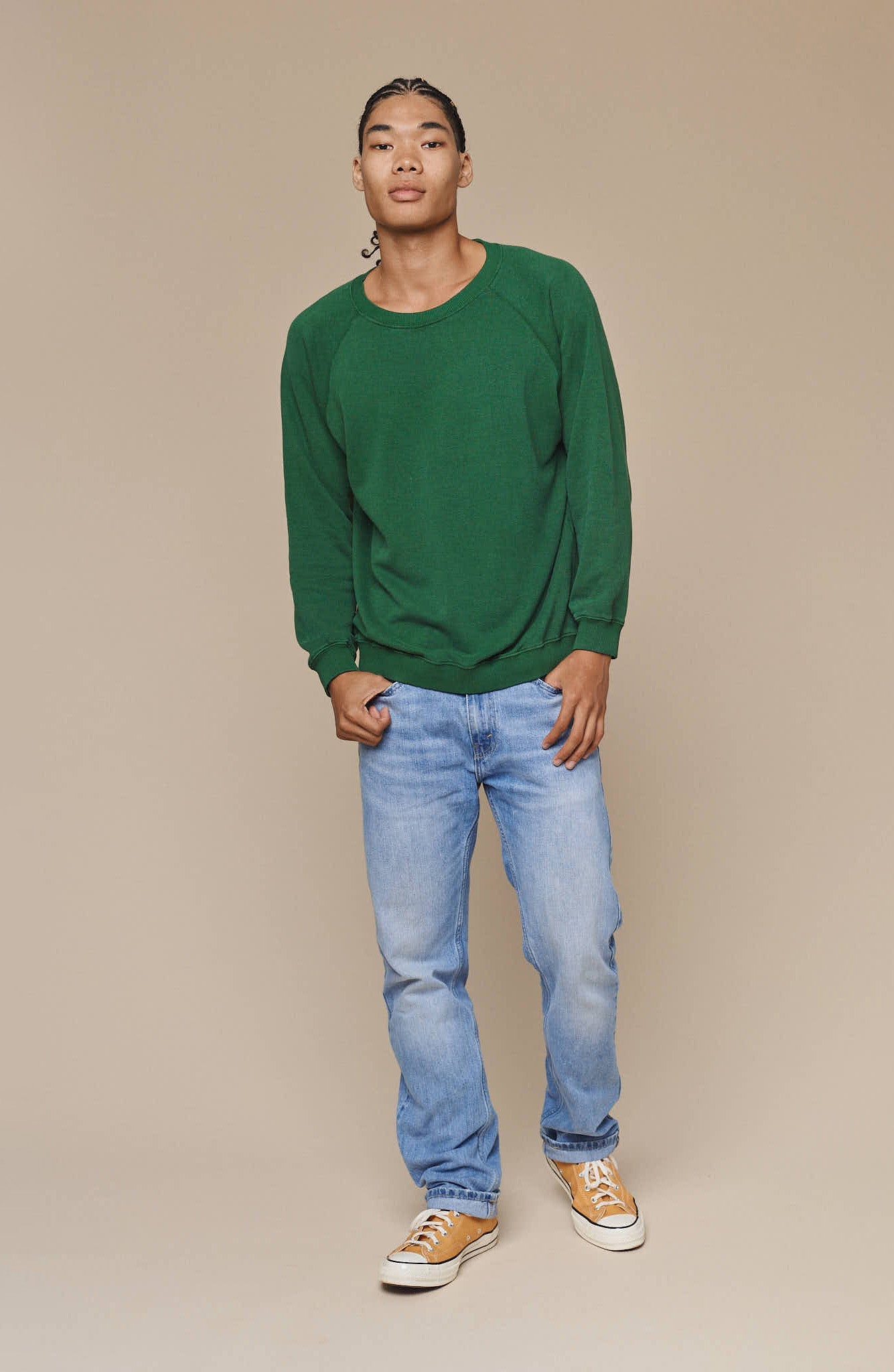 Bonfire Raglan Sweatshirt - Sale Colors | Jungmaven Hemp Clothing & Accessories / Color: