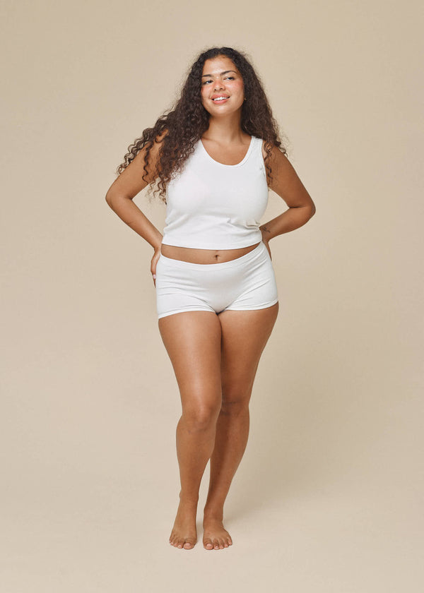 Boy Short | Jungmaven Hemp Clothing & Accessories / model_desc: Nikki is 5’2” wearing M