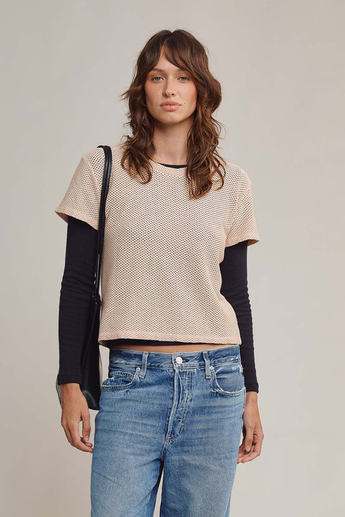 Carmen Mesh Cropped Tee | Jungmaven Hemp Clothing & Accessories / model_desc: Tatchi is 5’9” wearing S