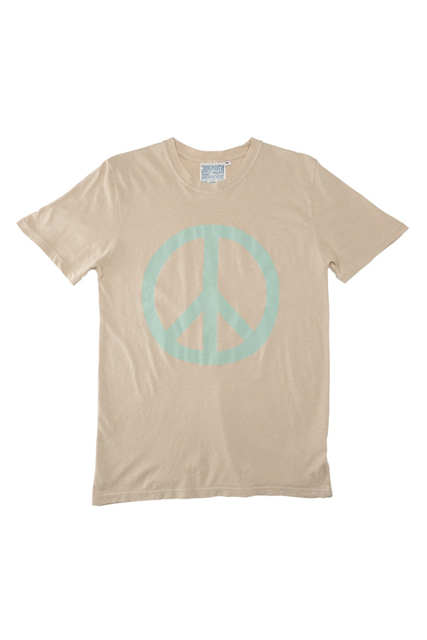 Peace Tee | Jungmaven Hemp Clothing & Accessories / Color: Oasis Blue on Oatmilk