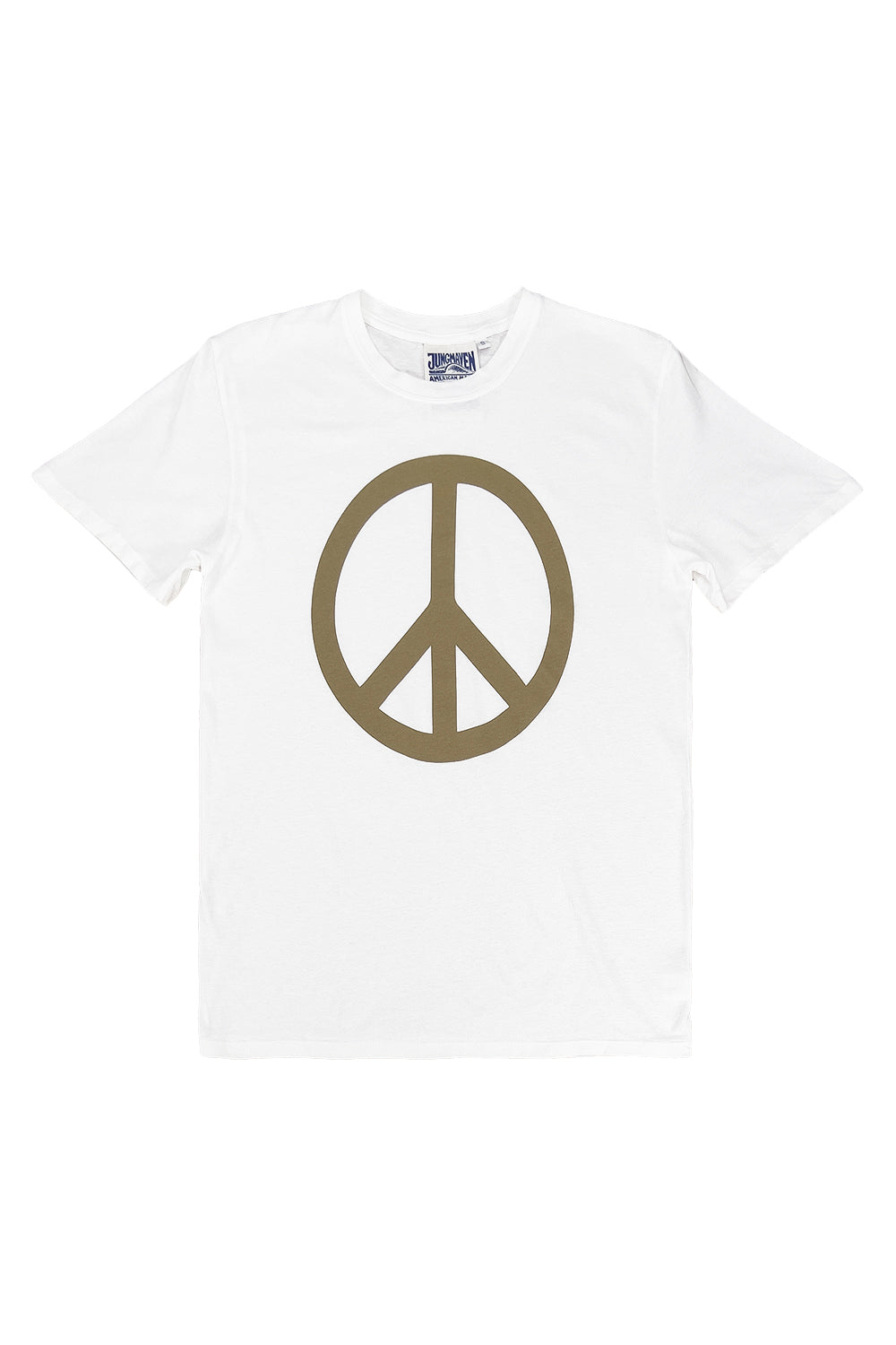 Peace Tee | Jungmaven Hemp Clothing & Accessories / Color: Desert Khaki on Washed White