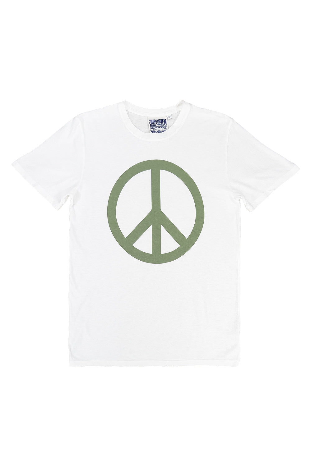 Peace Tee | Jungmaven Hemp Clothing & Accessories / Color: Pistachio on Washed White