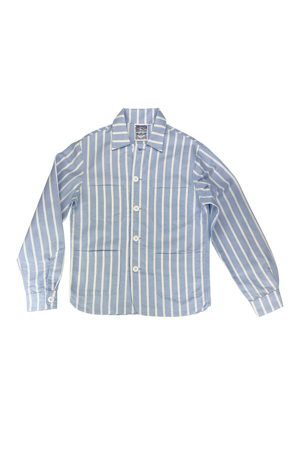 Beach  Jacket | Jungmaven Hemp Clothing & Accessories Color: Lt. Blue/White Stripe