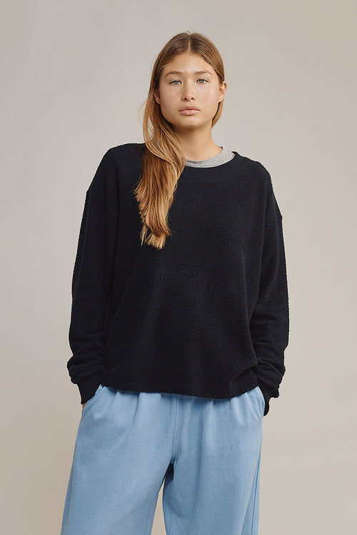 Campfire Sherpa Sweatshirt | Jungmaven Hemp Clothing & Accessories / model_desc: Katriel is 5’9” wearing S