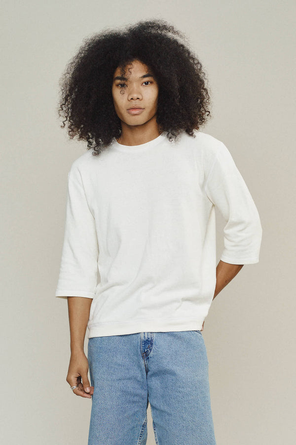 Cardiff 3/4 Sleeve Tee | Jungmaven Hemp Clothing & Accessories / model_desc: Chaz 6’2” wearing size L