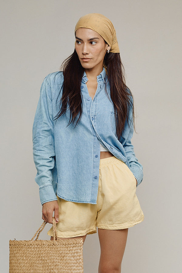 Denim Catalina Button Down Shirt | Jungmaven Hemp Clothing & Accessories / Color: