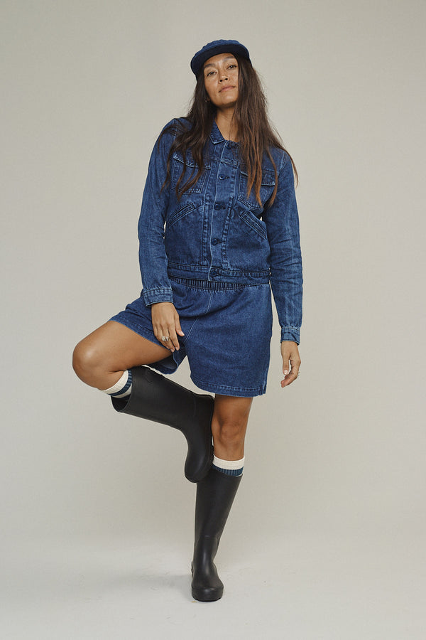 Celeste Denim Jacket | Jungmaven Hemp Clothing & Accessories / model_desc: Tamiko is 5’8” wearing S