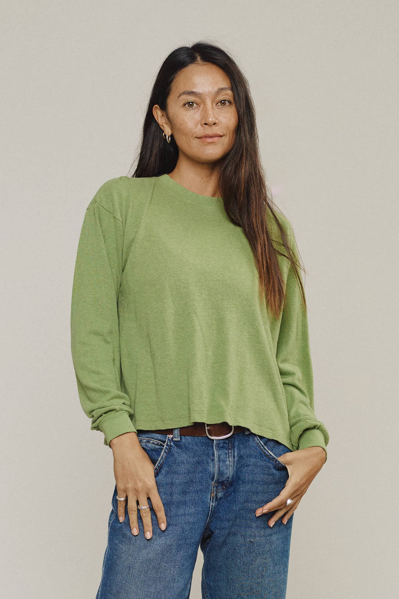 Cropped Long Sleeve Tee | Jungmaven Hemp Clothing & Accessories
