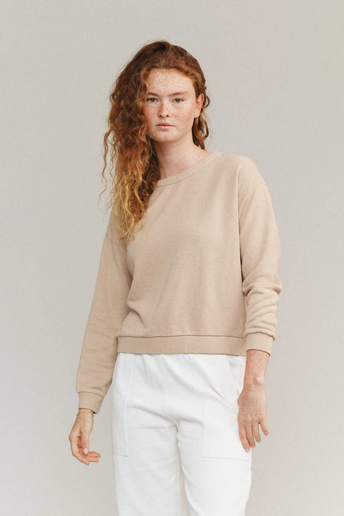 Cruz Cropped Sweatshirt | Jungmaven Hemp Clothing & Accessories / model_desc: Sydney is 5’8” wearing Small