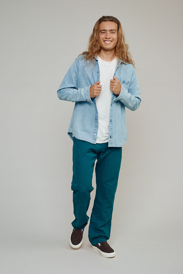 Denim Curved Hem Topanga Shirt | Jungmaven Hemp Clothing & Accessories / Color:
