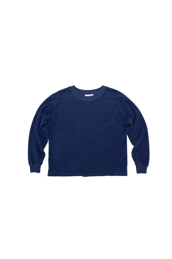 Campfire Sherpa Sweatshirt | Jungmaven Hemp Clothing & Accessories / Color: Deep Indigo