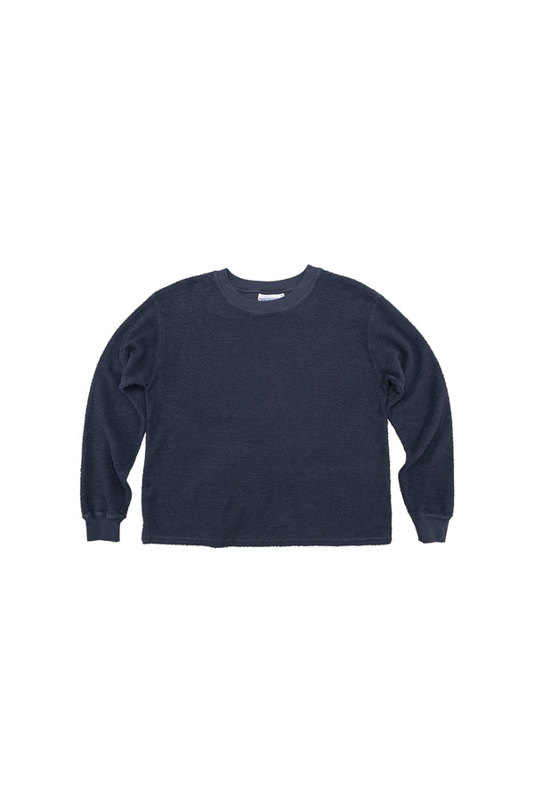 Campfire Sherpa Sweatshirt | Jungmaven Hemp Clothing & Accessories / Color: Navy