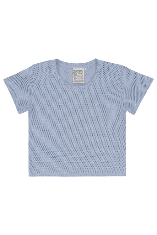 Carmen Mesh Cropped Tee | Jungmaven Hemp Clothing & Accessories / Color: Coastal Blue