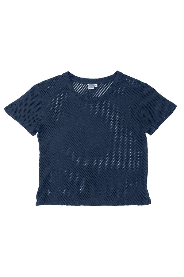 Carmen Mesh Cropped Tee | Jungmaven Hemp Clothing & Accessories / Color: Navy