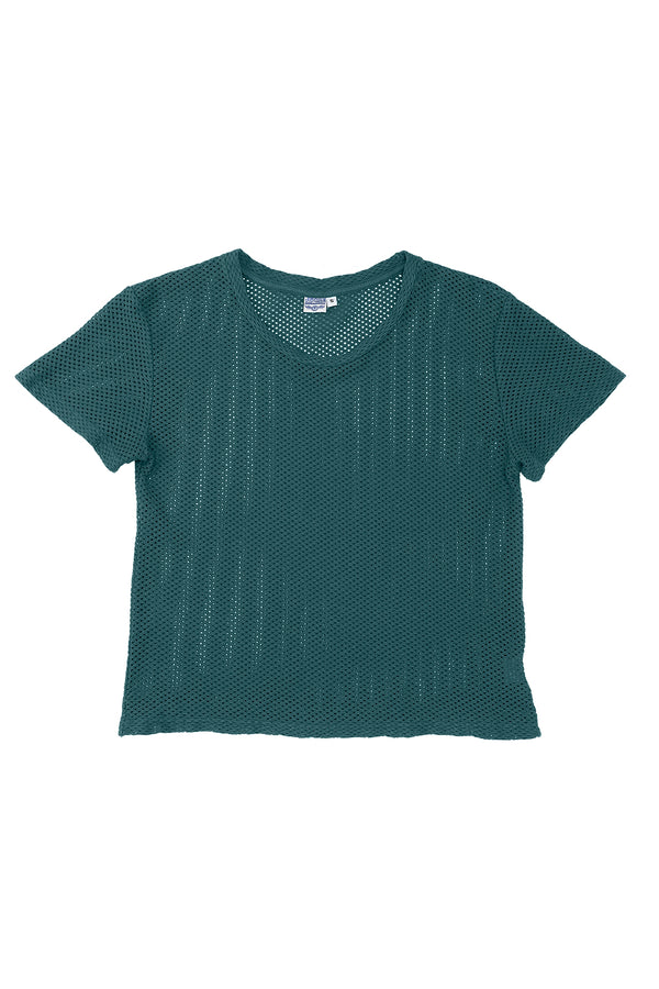 Carmen Mesh Cropped Tee | Jungmaven Hemp Clothing & Accessories / Color: Deep Teal