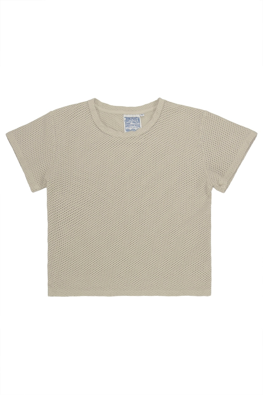 Carmen Mesh Cropped Tee | Jungmaven Hemp Clothing & Accessories / Color: Desert Khaki