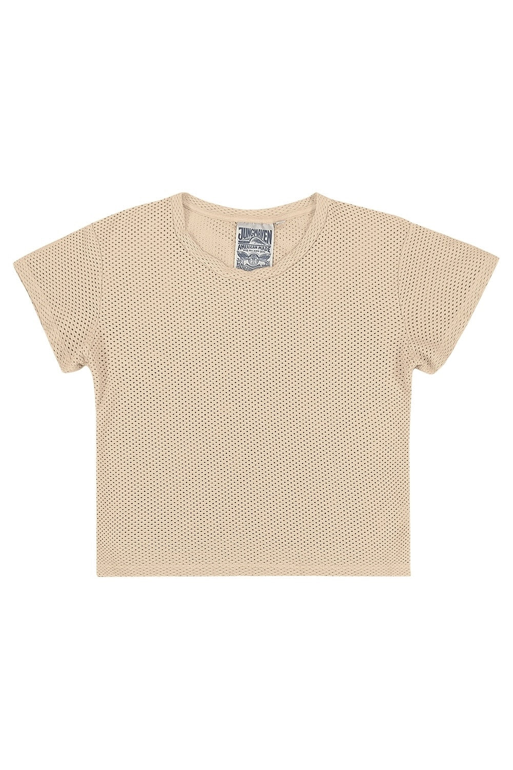 Carmen Mesh Cropped Tee | Jungmaven Hemp Clothing & Accessories / Color: Oat Milk