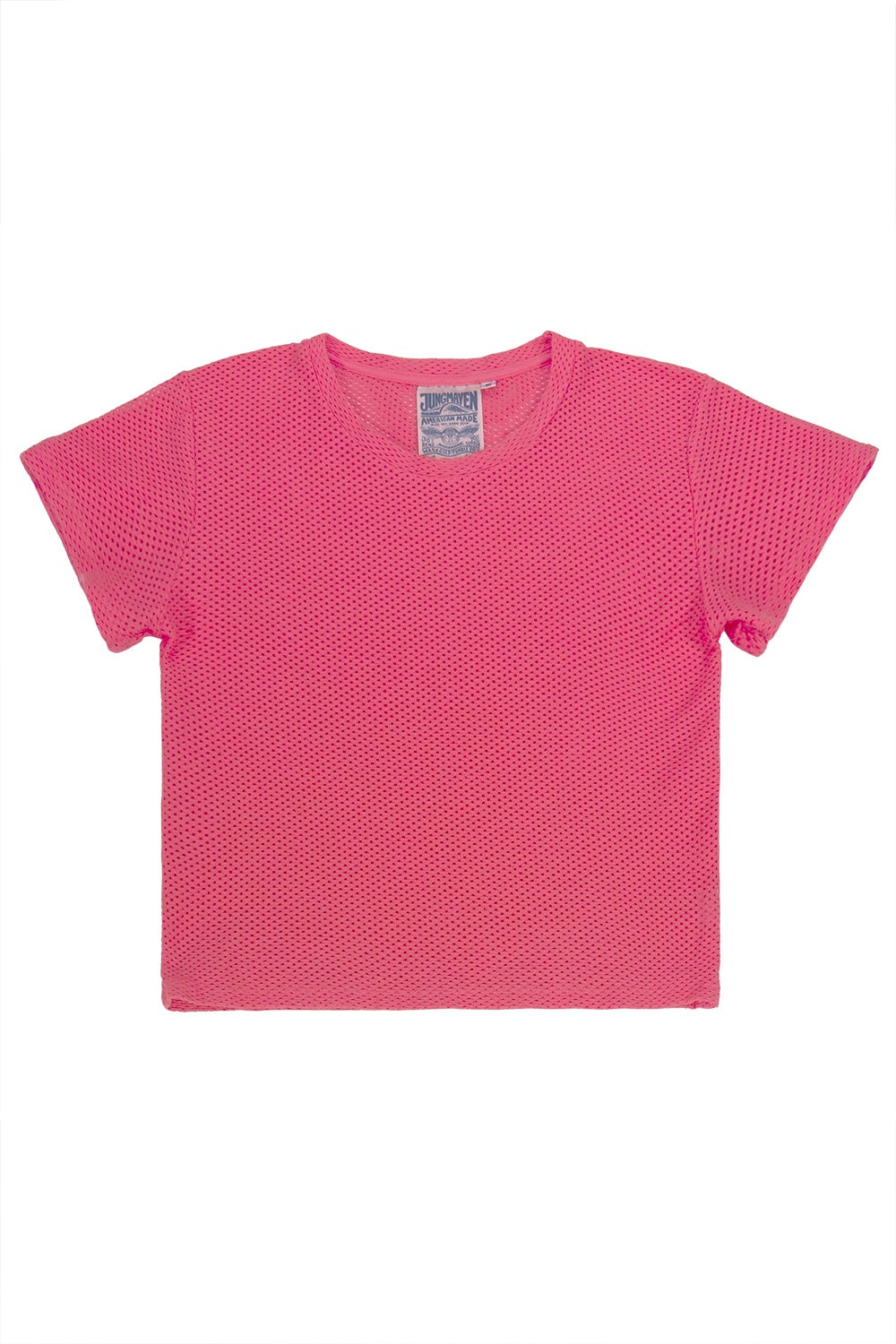 Carmen Mesh Cropped Tee | Jungmaven Hemp Clothing & Accessories / Color: Sunset Coral