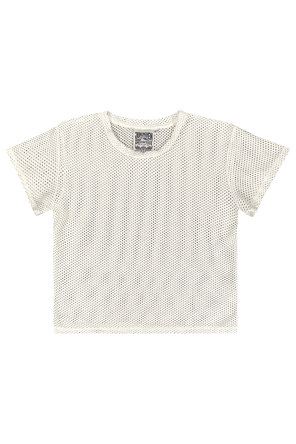 Carmen Mesh Cropped Tee | Jungmaven Hemp Clothing & Accessories / Color: Washed White
