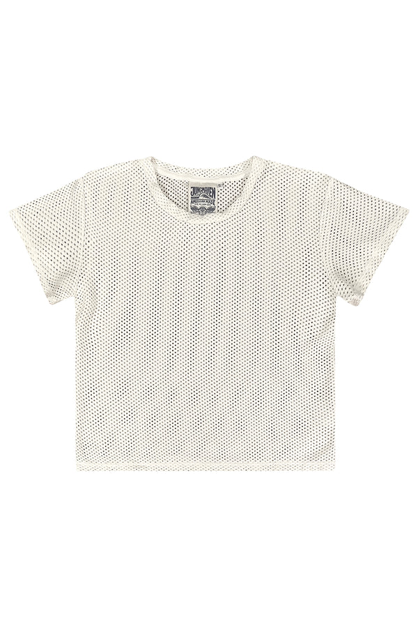 Carmen Mesh Cropped Tee | Jungmaven Hemp Clothing & Accessories / Color: Washed White