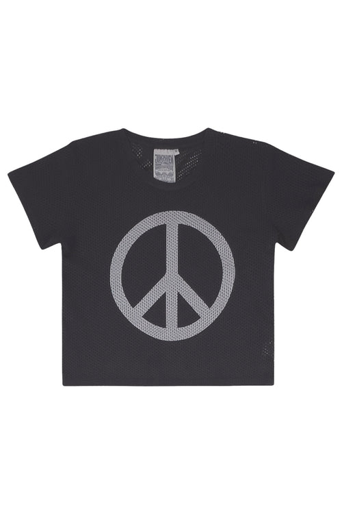 Peace Carmen Mesh Cropped Tee | Jungmaven Hemp Clothing & Accessories / Color: Black