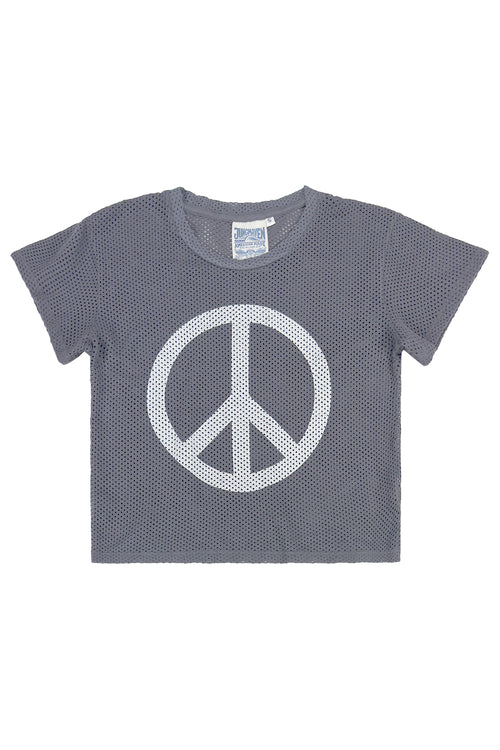 Peace Carmen Mesh Cropped Tee | Jungmaven Hemp Clothing & Accessories / Color: Diesel Gray