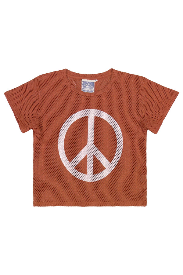 Peace Carmen Mesh Cropped Tee | Jungmaven Hemp Clothing & Accessories / Color: Rooibos Tea