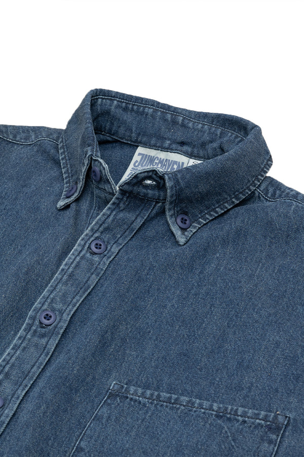 Denim Catalina Button Down Shirt | Jungmaven Hemp Clothing & Accessories /model_desc: Vintage