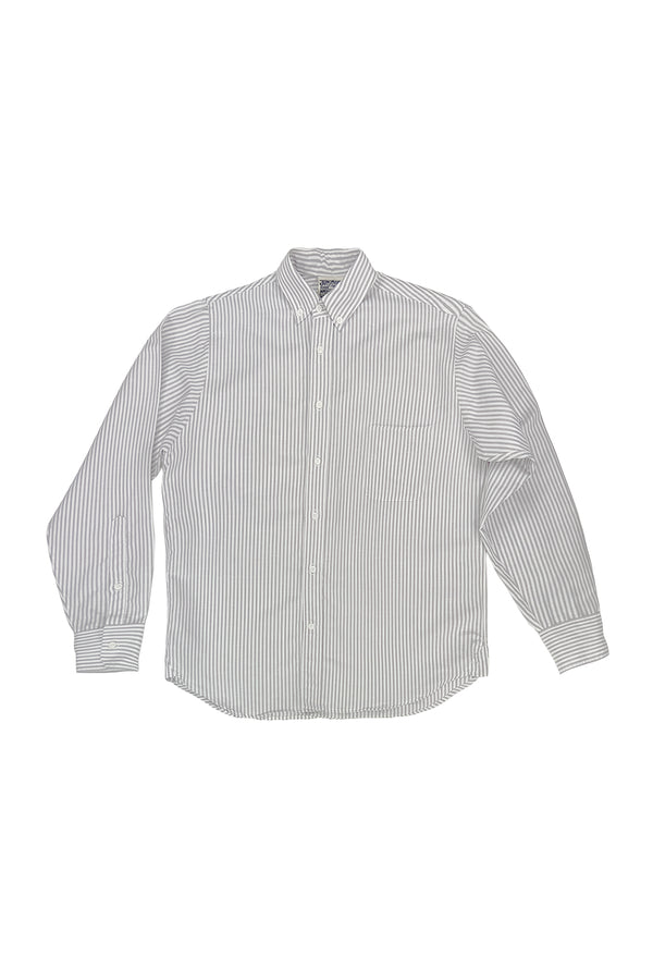 Catalina Button Down Shirt | Jungmaven Hemp Clothing & Accessories / Color: Lt. Gray Stripe