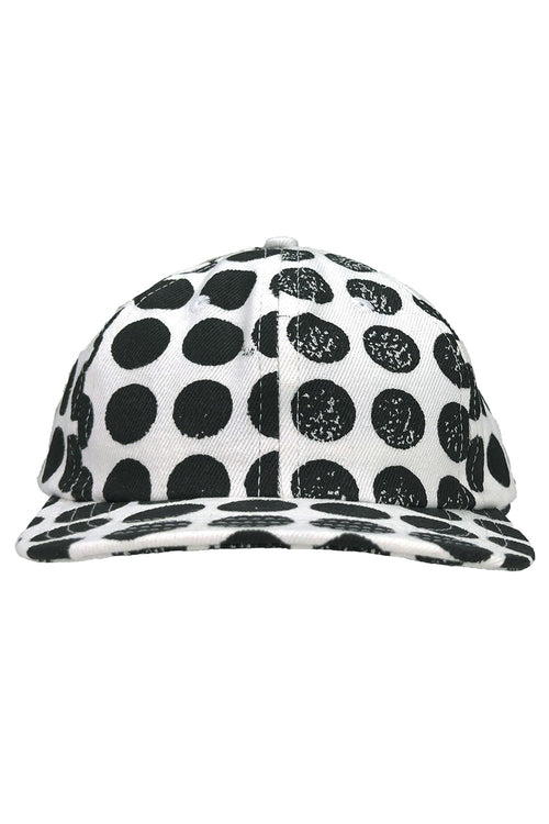 Polka Dot Chenga Cap | Jungmaven Hemp Clothing & Accessories / Color: Black Dots on Washed White