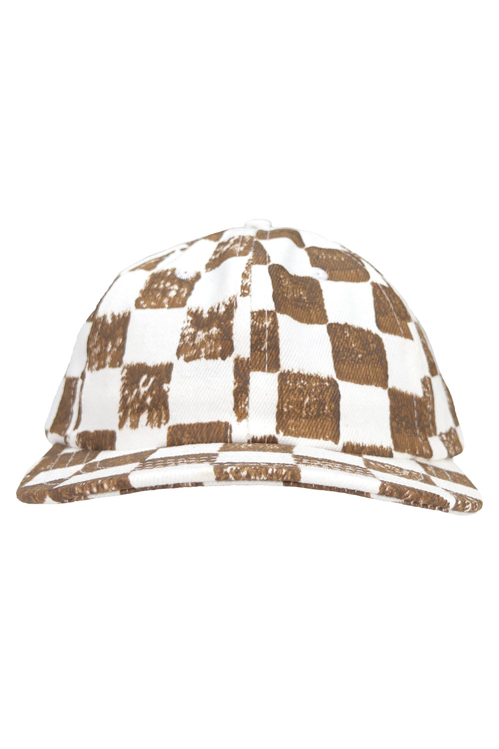 Checkerboard Chenga Cap | Jungmaven Hemp Clothing & Accessories / Color: Coyote Checker on Washed White