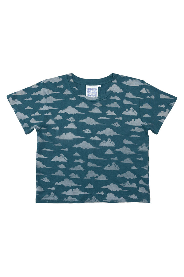 Clouds Cropped Lorel Tee | Jungmaven Hemp Clothing & Accessories / Color: Deep Teal