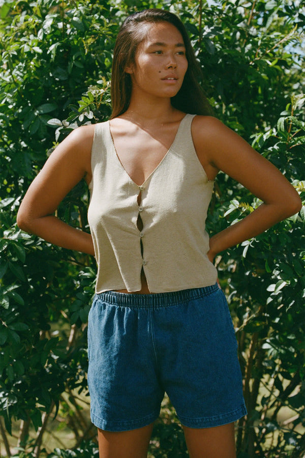 Cóbano Denim Short | Jungmaven Hemp Clothing & Accessories / Color: