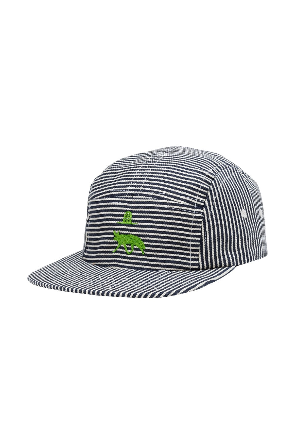 【GRAPE】Code Print Striped Hooded Hat Coyote Hickory Stripe Cap | Jungmaven Hemp Clothing & Accessories