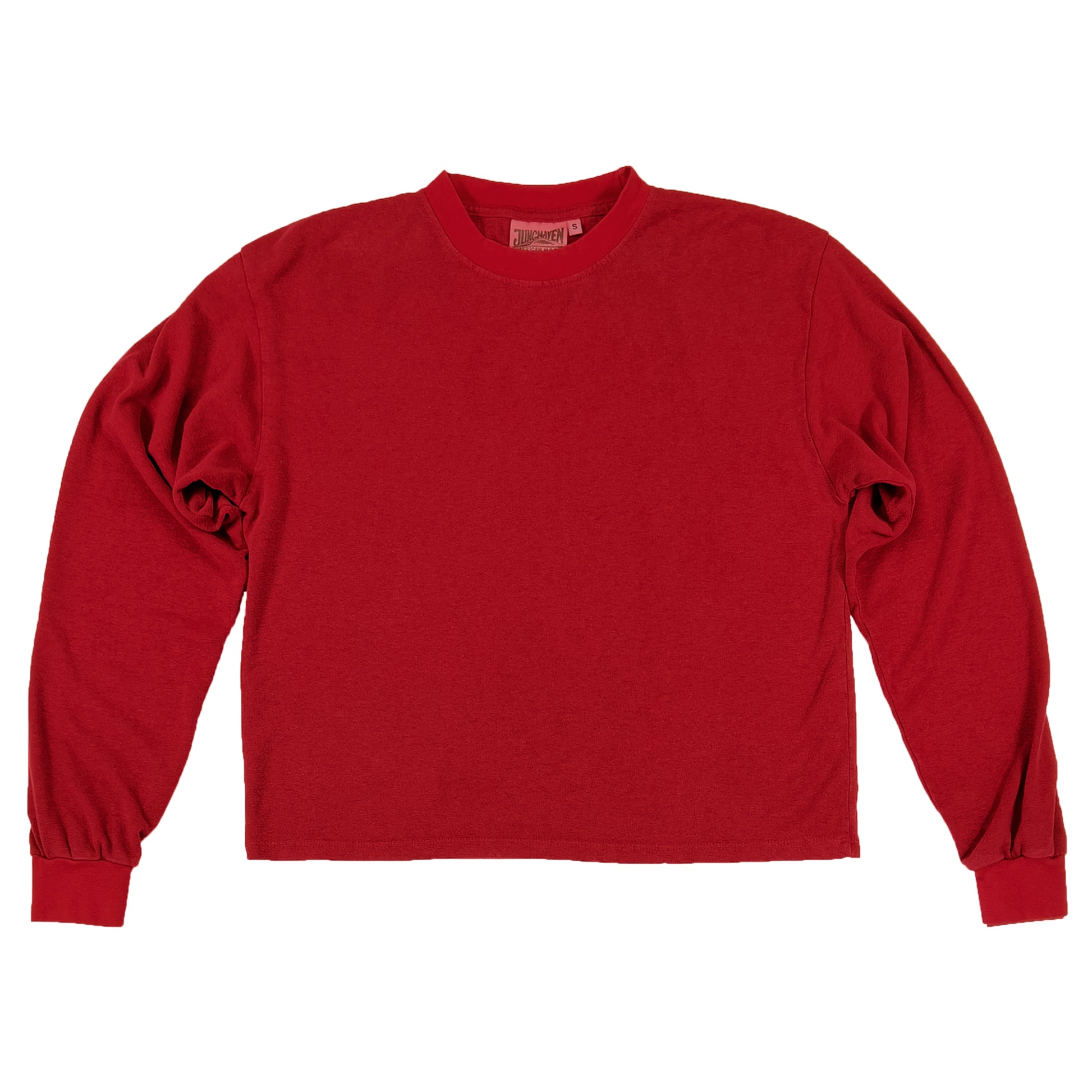 Tatoosh Cropped Long Sleeve Tee | Jungmaven Hemp Clothing & Accessories / Color: Cherry Red