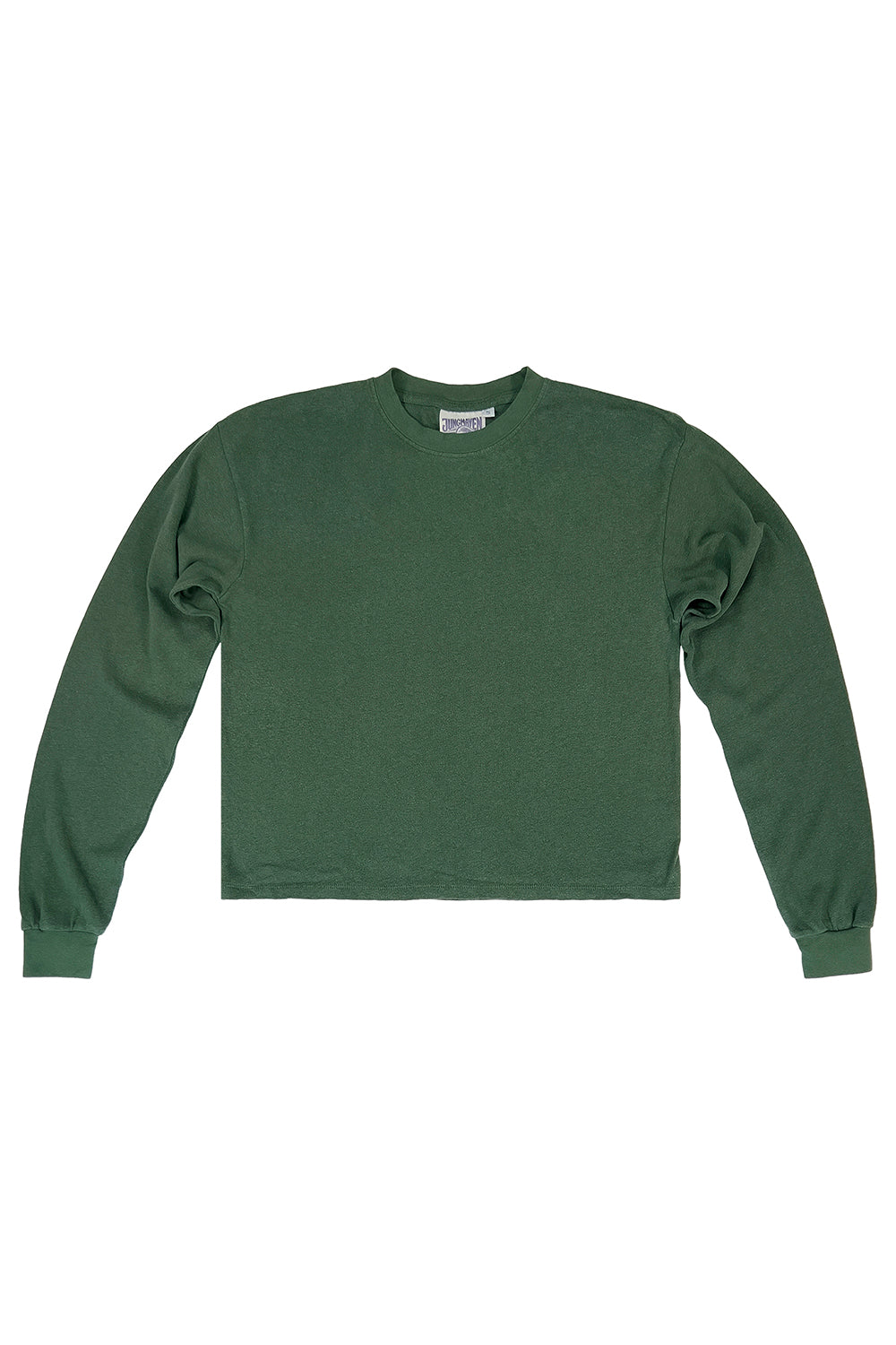 Cropped Long Sleeve Tee - Sale Colors | Jungmaven Hemp Clothing & Accessories / Color: Hunter Green