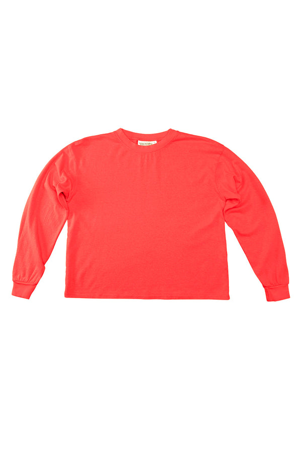 Cropped Long Sleeve Tee - Sale Colors | Jungmaven Hemp Clothing & Accessories / Color: Poppy Red