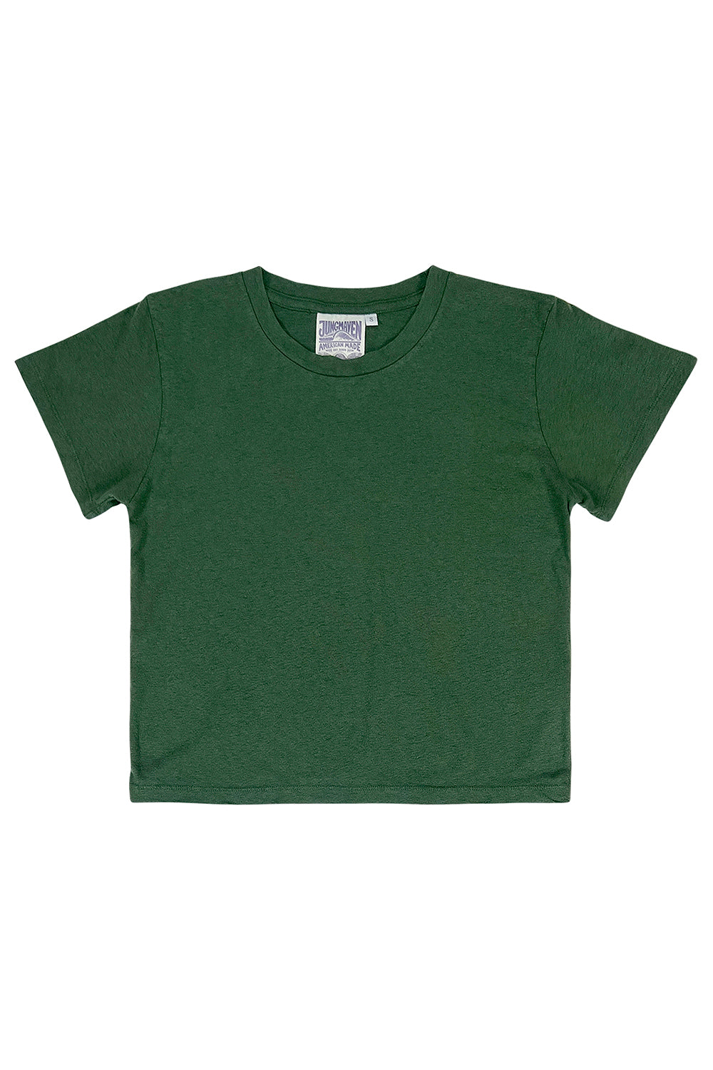 Cropped Lorel Tee | Jungmaven Hemp Clothing & Accessories / Color: Hunter Green