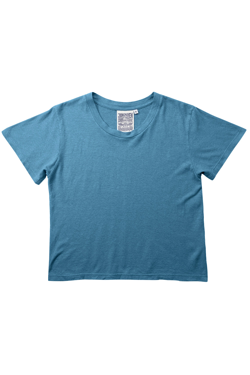 Cropped Lorel Tee | Jungmaven Hemp Clothing & Accessories / Color: Blue Heaven