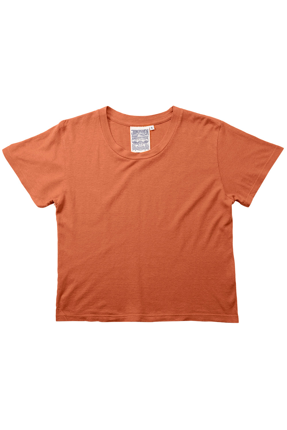 Cropped Lorel Tee - Sale Colors | Jungmaven Hemp Clothing & Accessories / Color: Burnt Orange