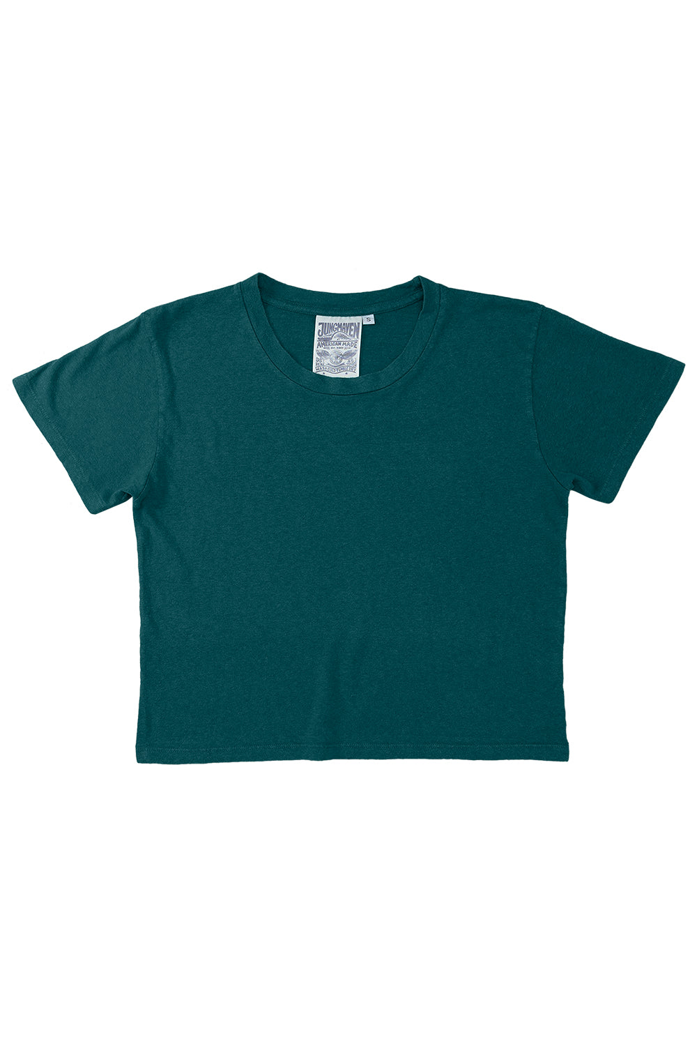 Cropped Lorel Tee | Jungmaven Hemp Clothing & Accessories / Color: Deep Teal