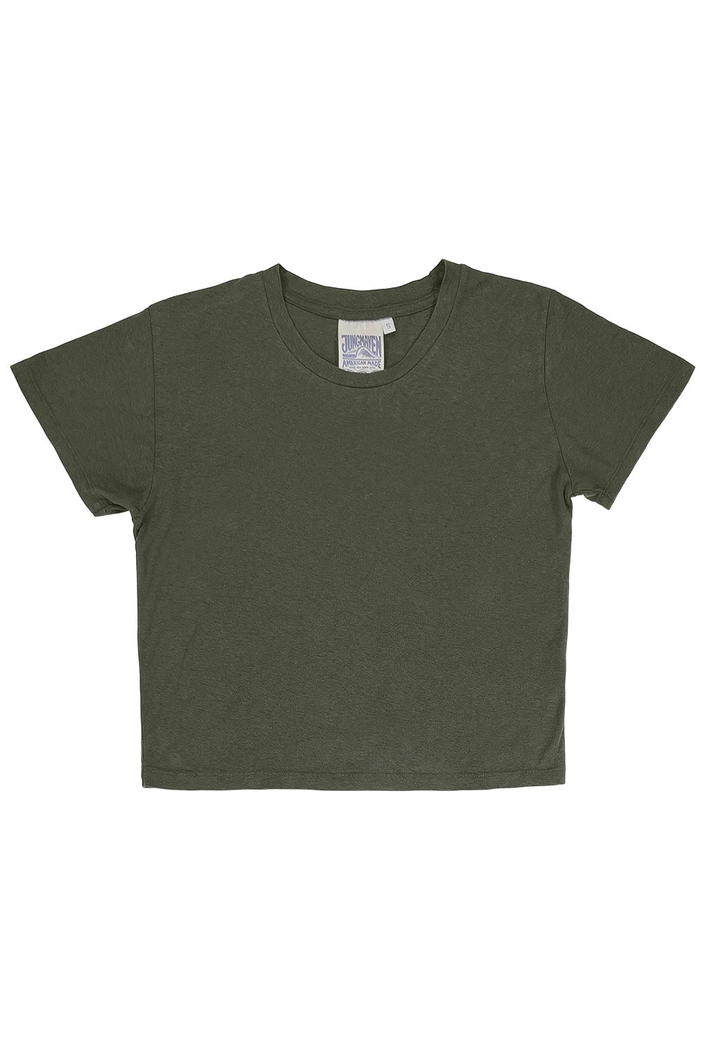 Cropped Lorel Tee | Jungmaven Hemp Clothing & Accessories / Color: Olive Green