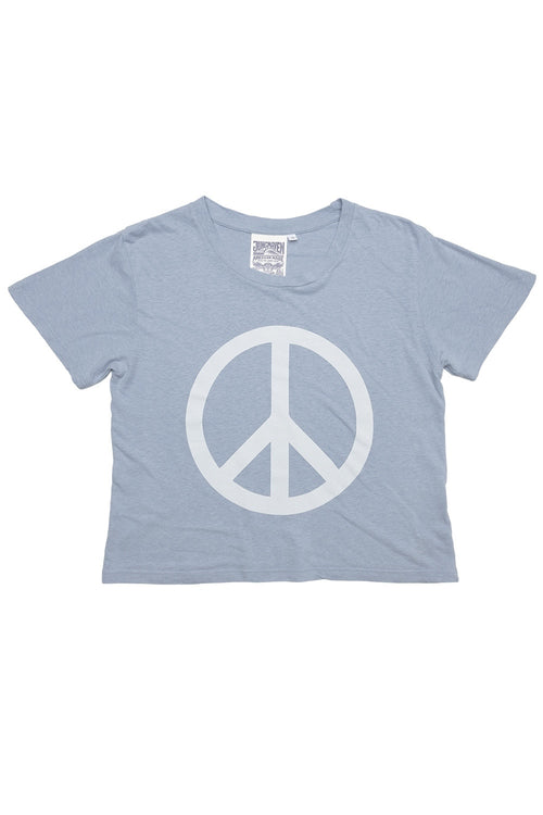 Peace Cropped  Lorel Tee | Jungmaven Hemp Clothing & Accessories / Color: Coastal Blue